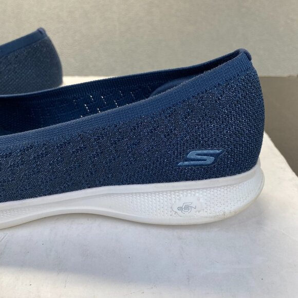 Skechers‎ GOGA MAT  Lite Vegan Washable Knit Skimmers Glimmer Navy Sneaker 8.5 - Picture 12 of 16